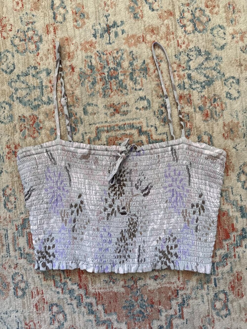 Aritzia Wilfred Smocked Cropped Tank Top : Medium